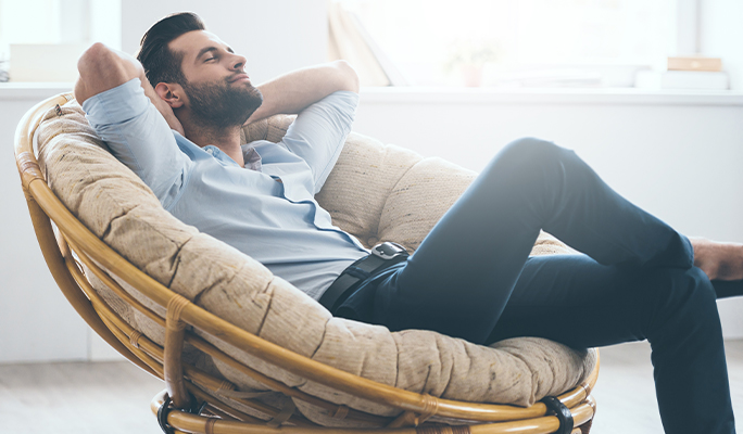 Man enjoying comfortable home